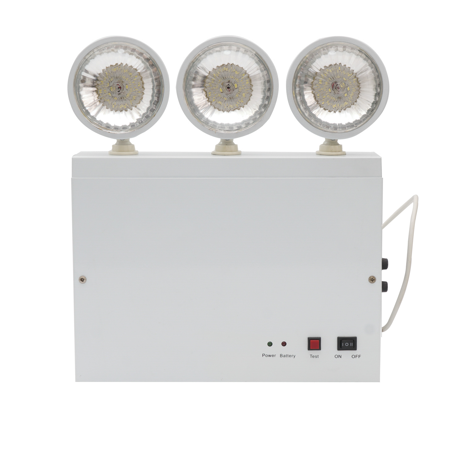 ثلاثة رؤوس للطوارئ مصباح LED أبيض لا يتم صيانته بطارية الرصاص الحمضية القابلة لإعادة الشحن أطوال LED للطوارئ